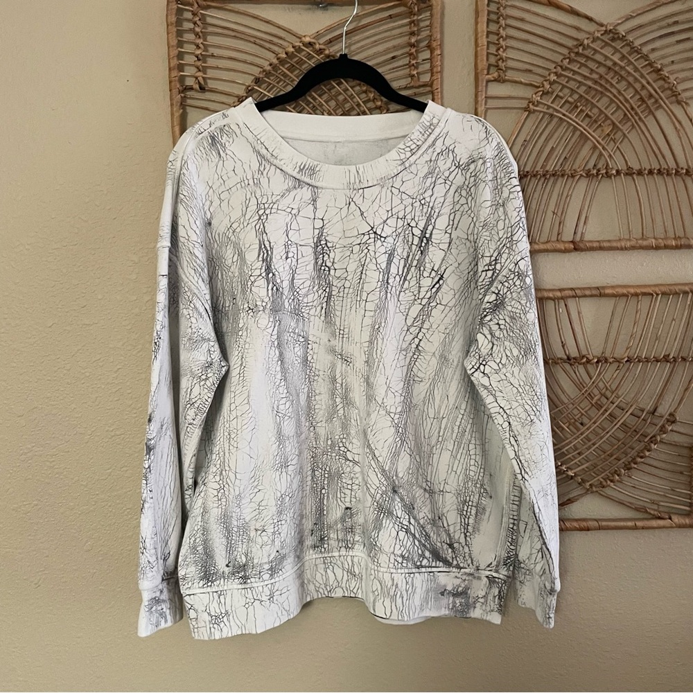 Lululemon Perfectly Oversized Sweater Thread Dye Black‎ White *see msrmts B3
